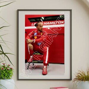 Aesthetic Lewis Hamilton Ferrari Art Poster 11X17